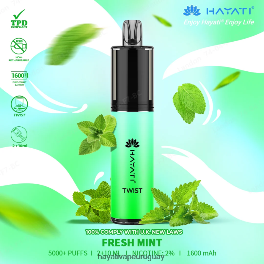 Hayati Flavour List - DD0X8V70 Hayati Twist desechable menta fresca