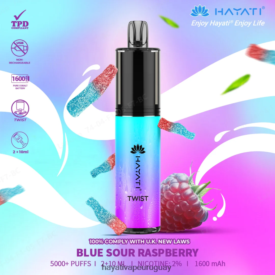 Hayati Vape Liquid - DD0X8V65 Hayati Twist desechable frambuesa agria azul