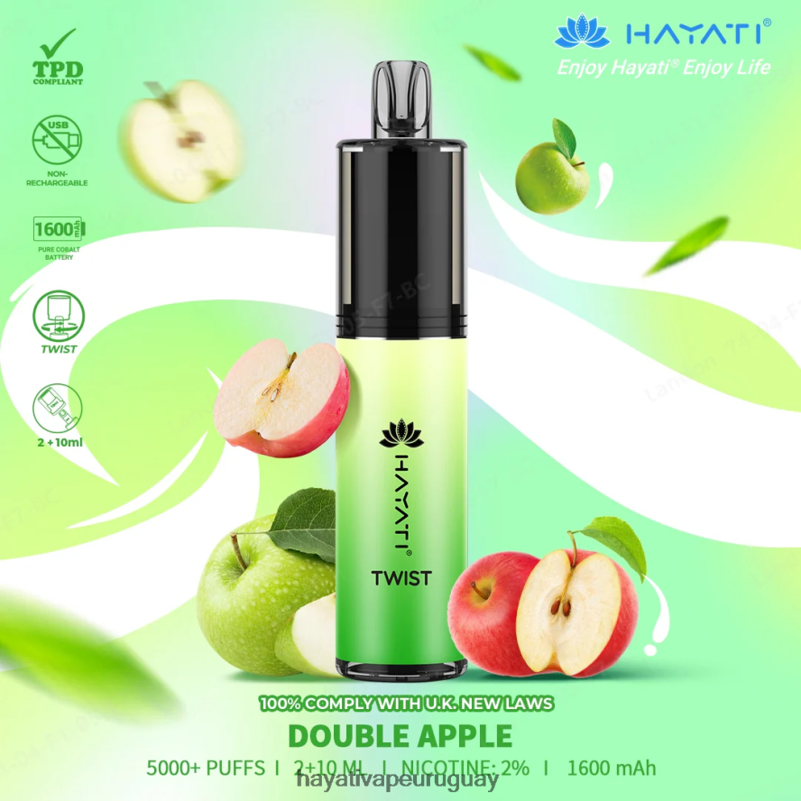 Hayati Vapes Wholesale - DD0X8V68 Hayati Twist desechable manzana doble