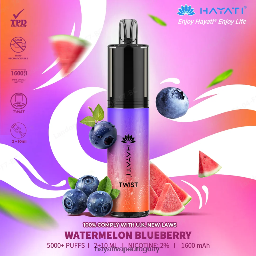 Hayati Vapes Wholesale - DD0X8V88 Hayati Twist desechable sandia arandano
