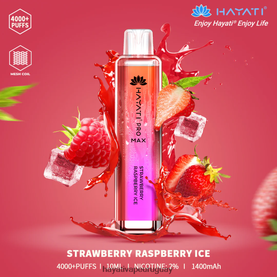 Hayati Montevideo - DD0X8V122 Hayati Pro Max desechable hielo de fresa y frambuesa