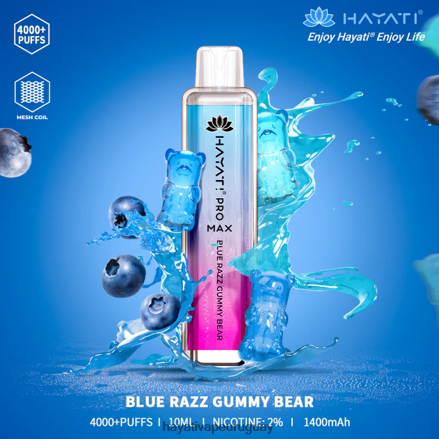 Hayati Vape Shop - DD0X8V129 Hayati Pro Max desechable osito de goma azul razz