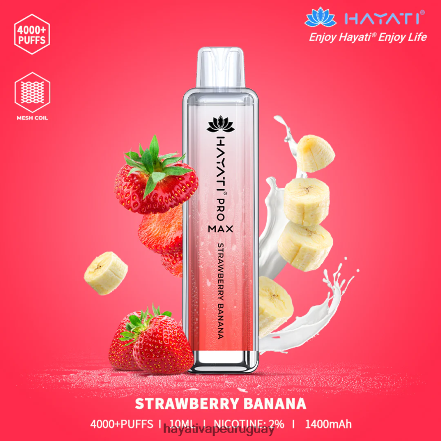 Hayati Vape Shop - DD0X8V139 Hayati Pro Max desechable Fresa plátano