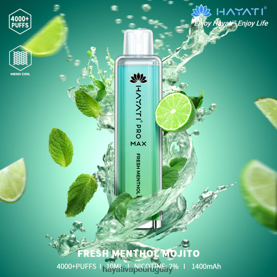 Hayati Vape Uruguay - DD0X8V133 Hayati Pro Max desechable mojito mentolado fresco