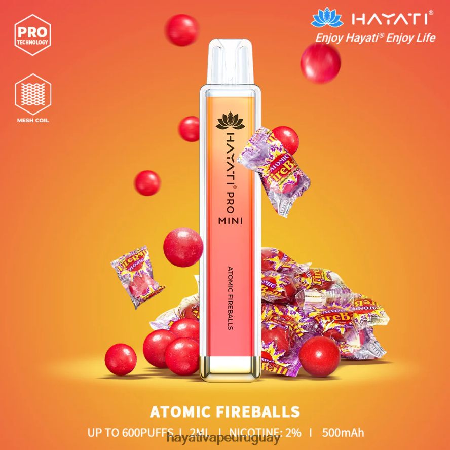 Hayati Uruguay - DD0X8V1 Hayati Pro Mini desechable bola de fuego atómica