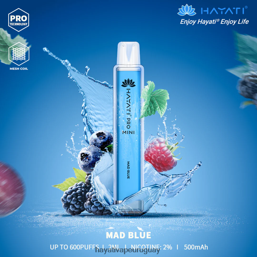 Hayati Vape Liquid - DD0X8V15 Hayati Pro Mini desechable azul loco