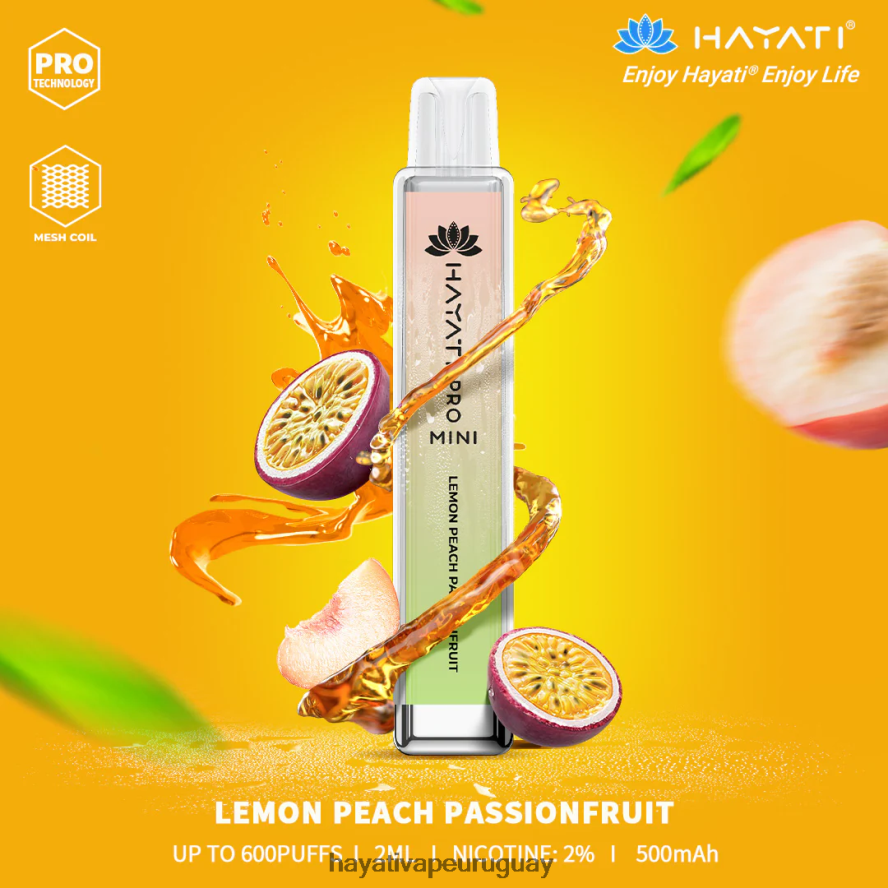 Hayati Vapes Wholesale - DD0X8V28 Hayati Pro Mini desechable maracuyá melocotón limón