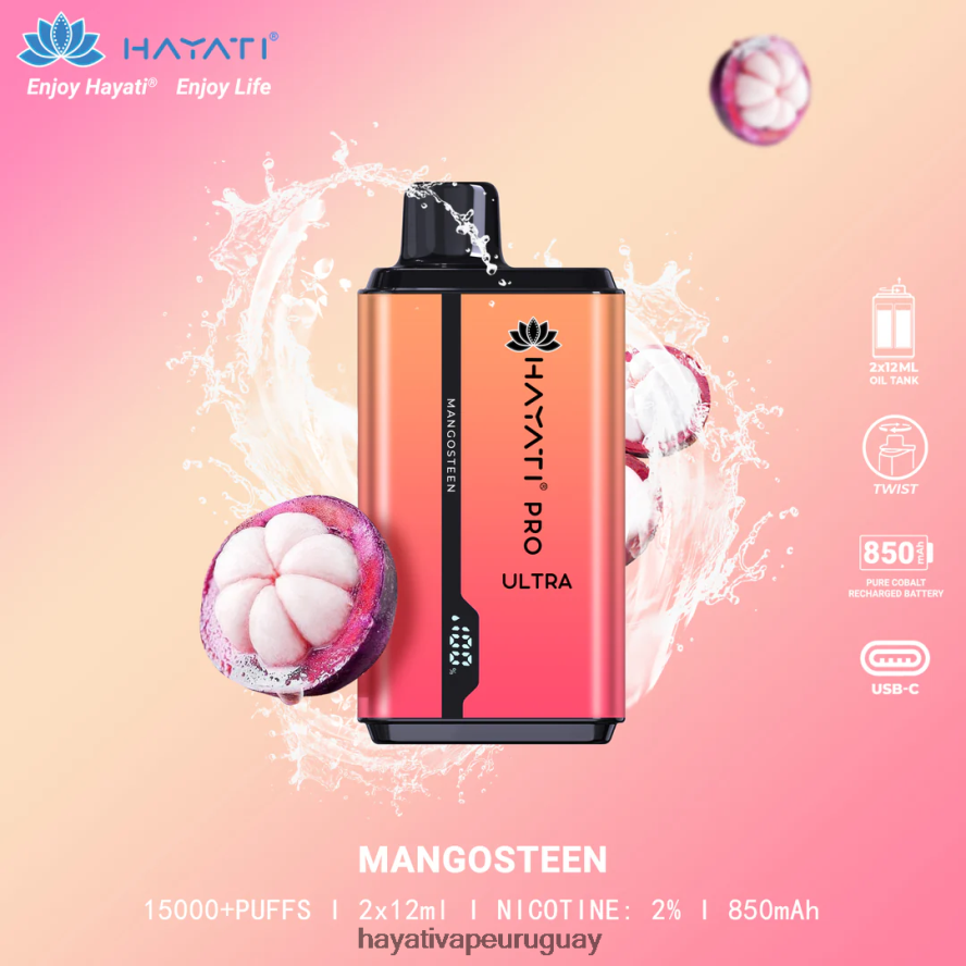 Hayati Vape Liquid - DD0X8V205 Hayati Pro Ultra desechables 15000 inhalaciones mangostán