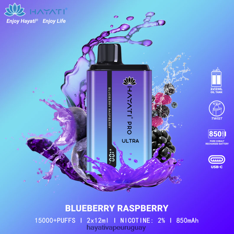 Hayati Vape Near Me - DD0X8V196 Hayati Pro Ultra desechables 15000 inhalaciones frambuesa arándano