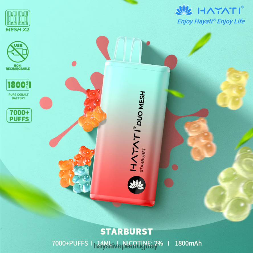 Hayati Uruguay - DD0X8V181 Hayati Duo Mesh desechable estallido estelar