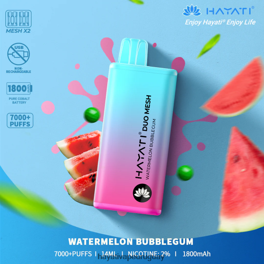 Hayati Vape Liquid - DD0X8V185 Hayati Duo Mesh desechable chicle de sandía