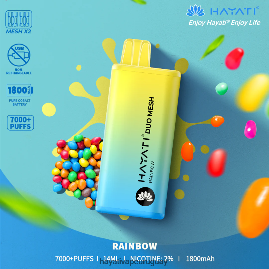 Hayati Vape Near Me - DD0X8V176 Hayati Duo Mesh desechable arcoíris