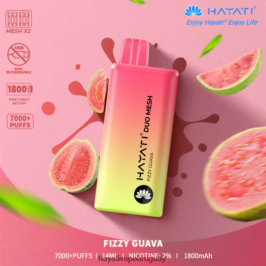 Hayati Vape Shop - DD0X8V169 Hayati Duo Mesh desechable guayaba gaseosa