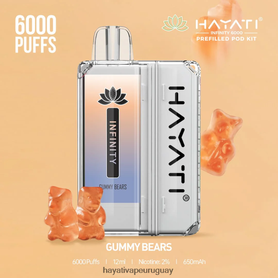 Hayati Uruguay - DD0X8V151 Hayati Infinity 6000 kits de cápsulas ositos de goma