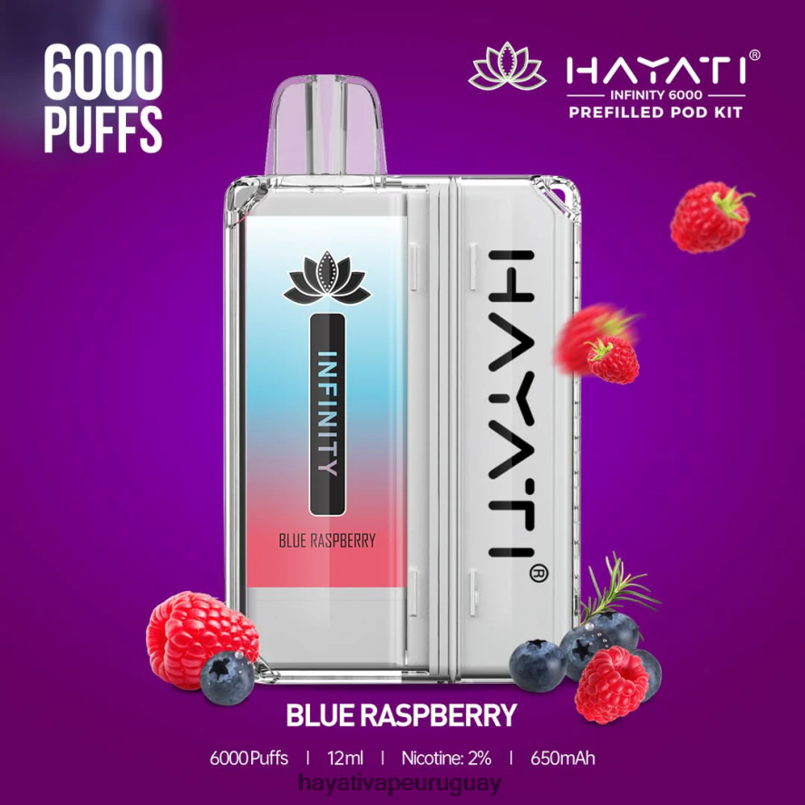 Hayati Vape Flavours - DD0X8V144 Hayati Infinity 6000 kits de cápsulas frambuesa azul