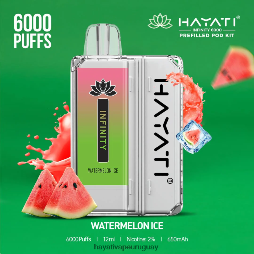 Hayati Vape Flavours - DD0X8V164 Hayati Infinity 6000 kits de cápsulas hielo de sandia
