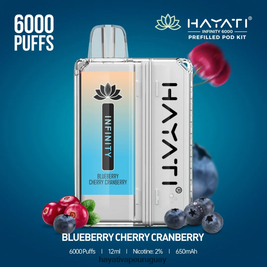 Hayati Vape Liquid - DD0X8V145 Hayati Infinity 6000 kits de cápsulas arándano cereza arándano