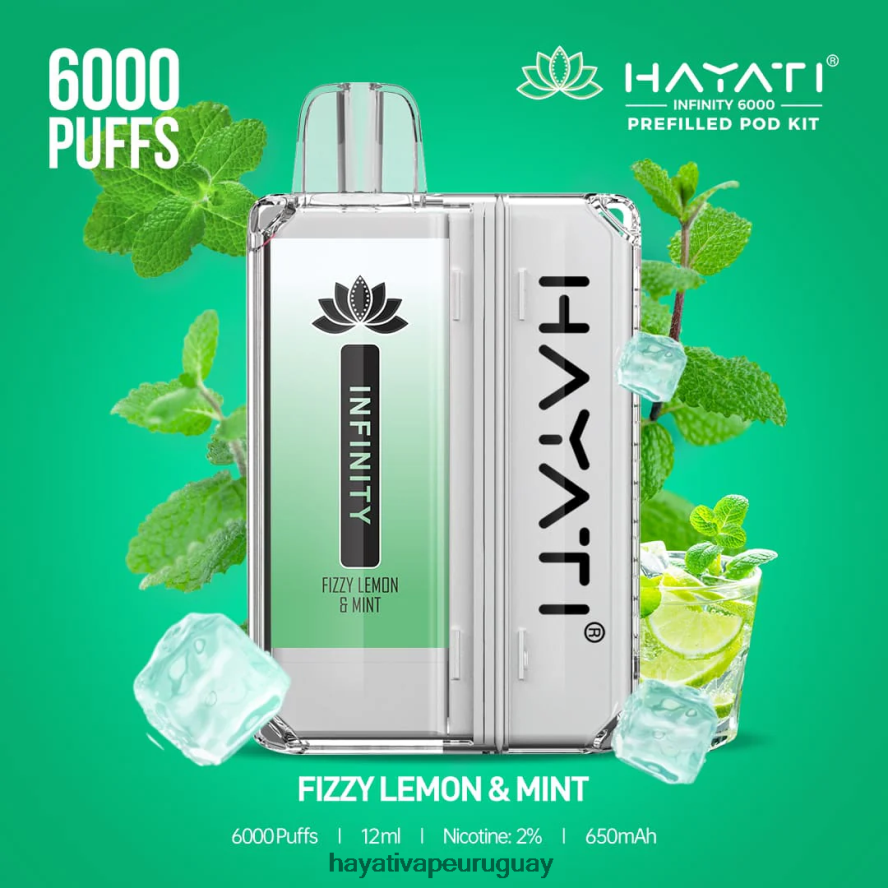Hayati Vape Review - DD0X8V147 Hayati Infinity 6000 kits de cápsulas limón y menta gaseosos