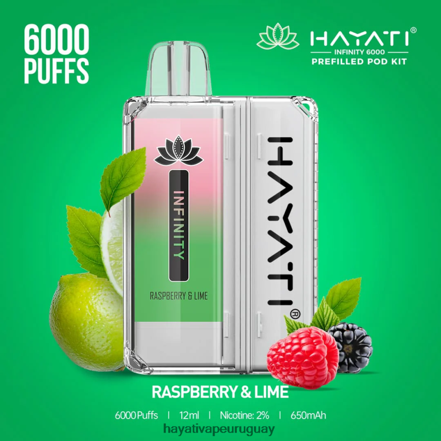 Hayati Vape Review - DD0X8V157 Hayati Infinity 6000 kits de cápsulas frambuesa y lima
