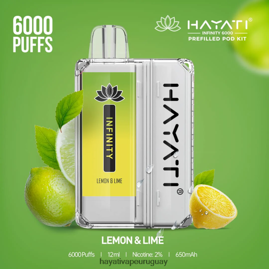 Hayati Vape Uruguay - DD0X8V153 Hayati Infinity 6000 kits de cápsulas Lima Limon