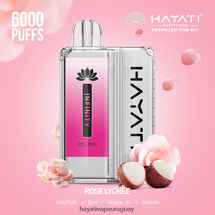Hayati Vapes Wholesale - DD0X8V158 Hayati Infinity 6000 kits de cápsulas lichi rosa