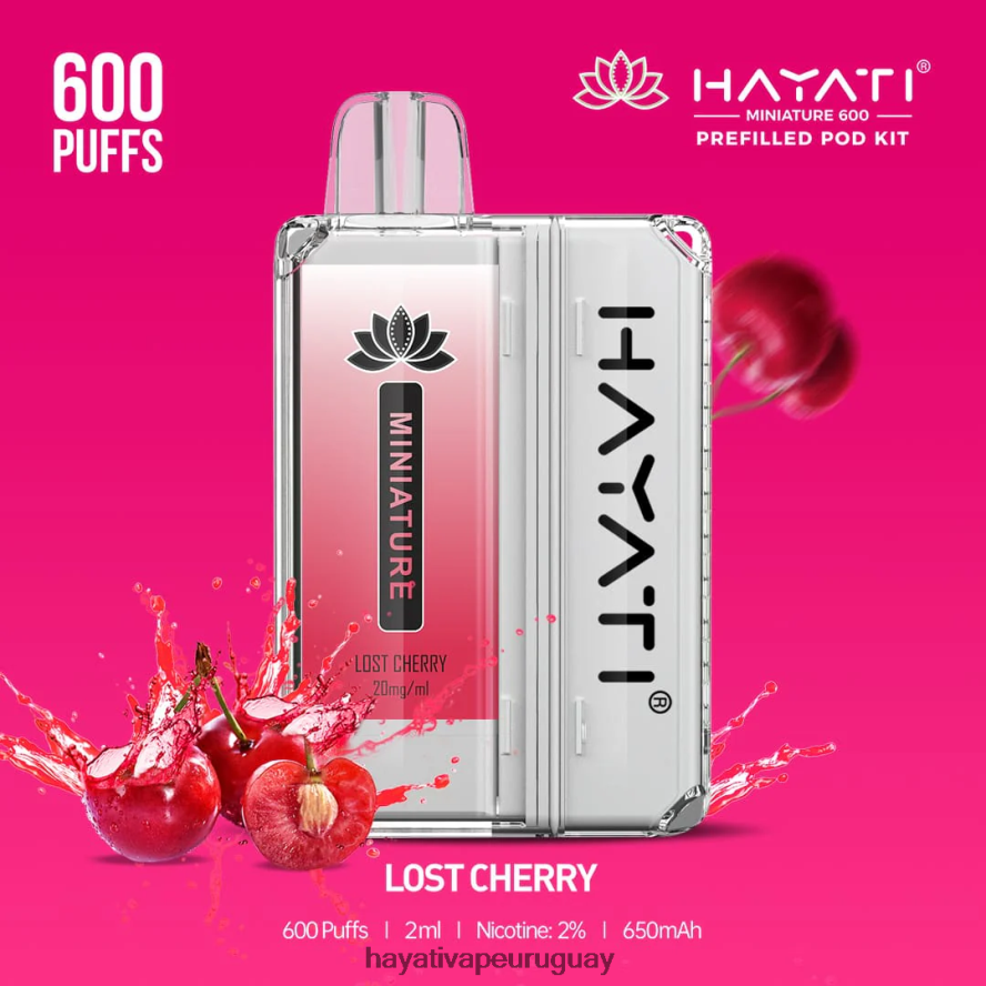 Hayati Flavour List - DD0X8V40 Hayati Miniature kits de 600 cápsulas cereza perdida