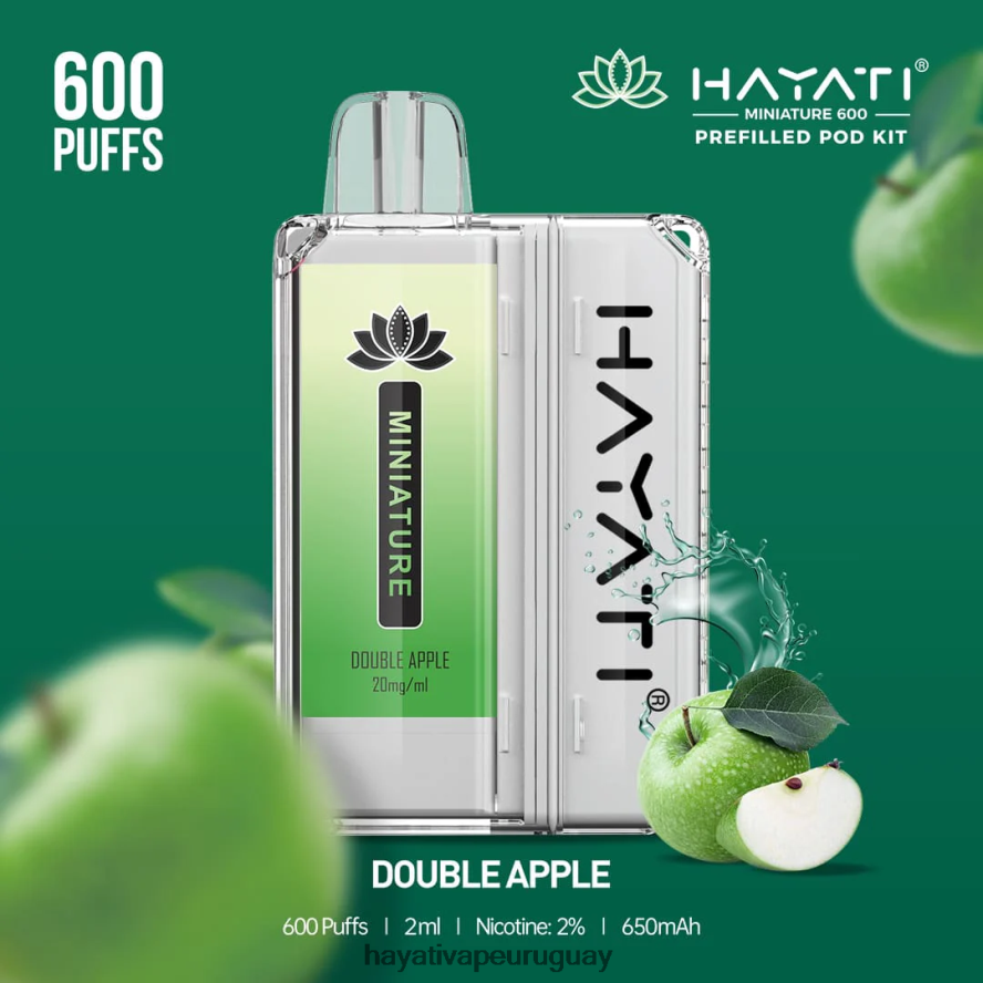 Hayati Montevideo - DD0X8V32 Hayati Miniature kits de 600 cápsulas manzana doble