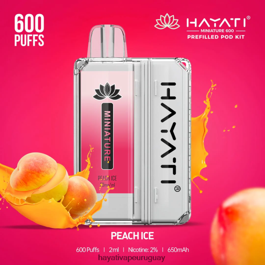 Hayati Uruguay - DD0X8V41 Hayati Miniature kits de 600 cápsulas hielo de durazno