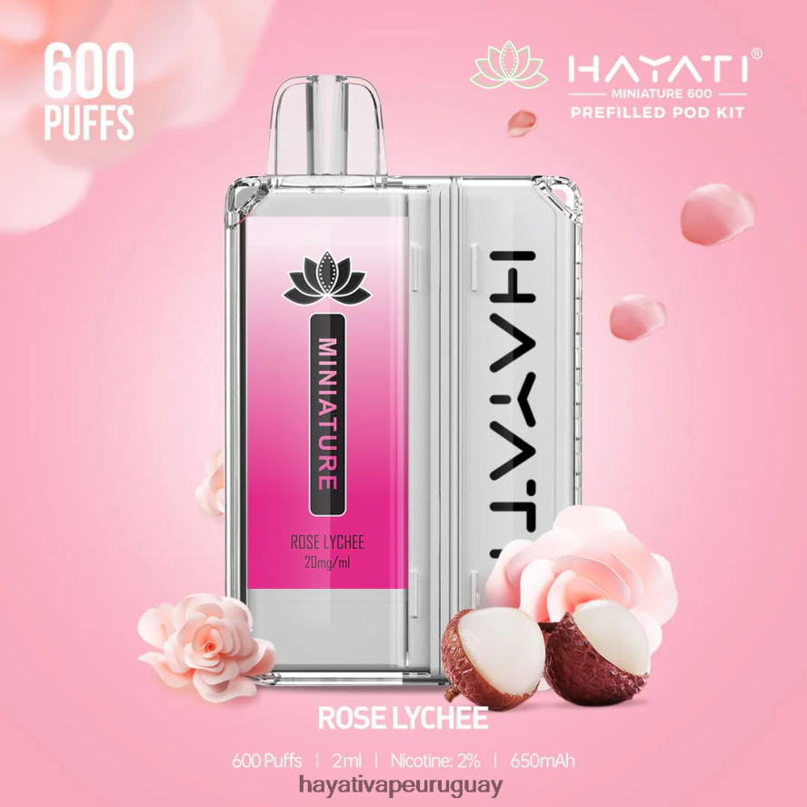 Hayati Vape Flavours - DD0X8V44 Hayati Miniature kits de 600 cápsulas lichi rosa