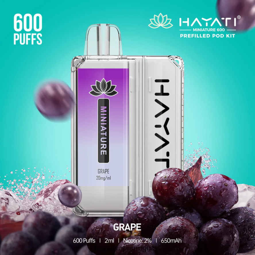 Hayati Vape Near Me - DD0X8V36 Hayati Miniature kits de 600 cápsulas uva